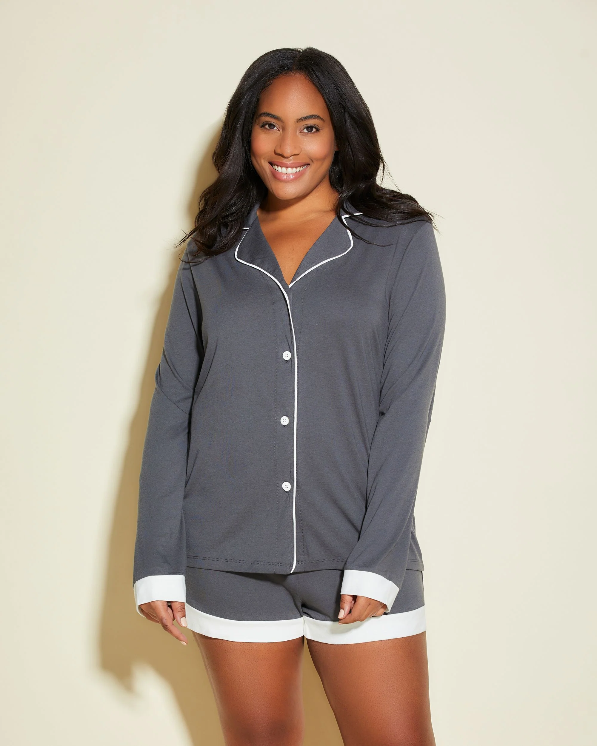 Bella Bridal Long Sleeve Top & Boxer Pajama Set - Image 3